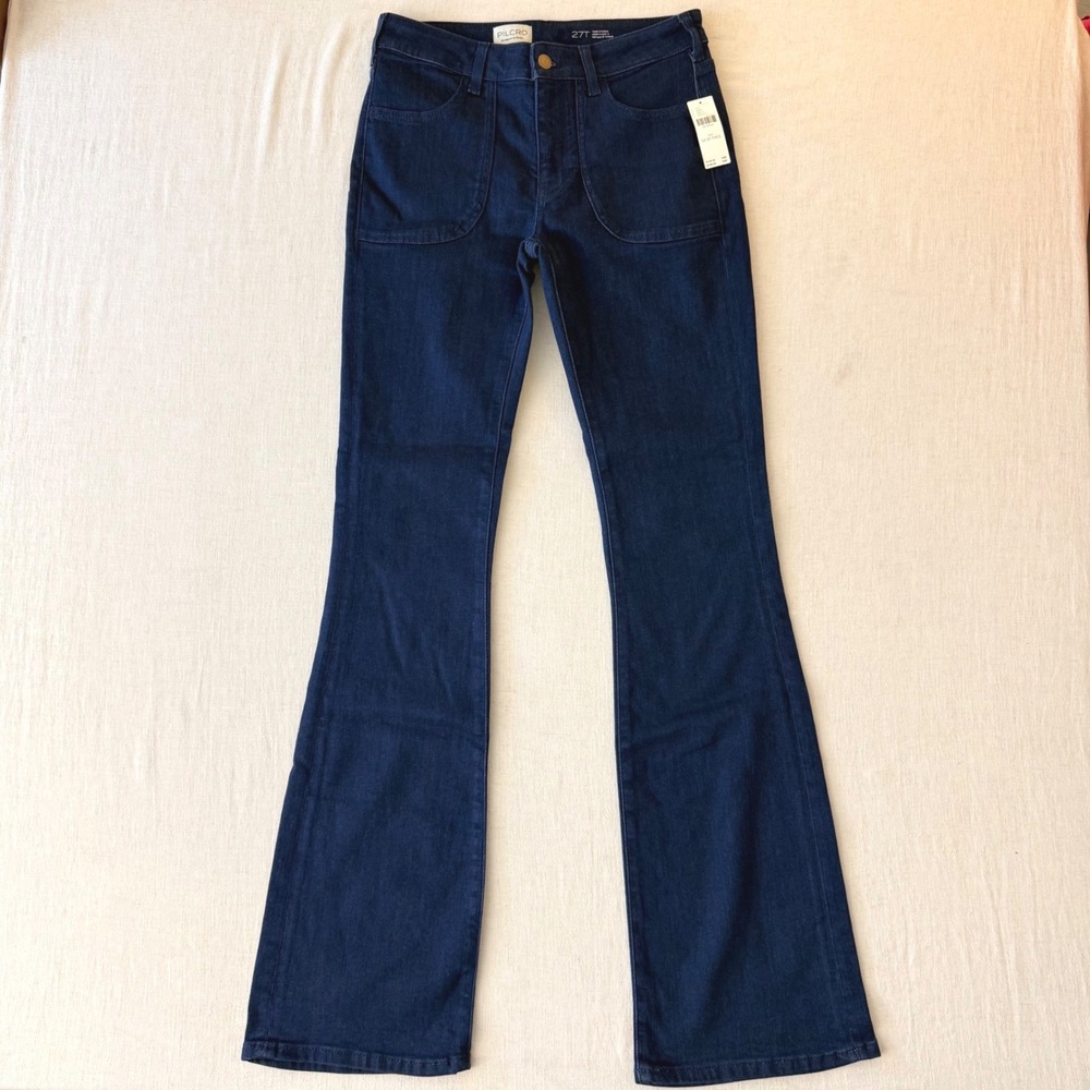Pilcro Low-Rise Icon Flare Jeans Womens 27 Tall Blue Denim NWT - Picture 2 of 11